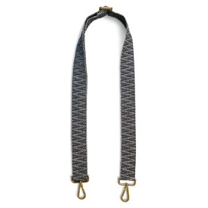 Hey Lana Taschengurt, gewebte Biobaumwolle, verstellbar, 3,8cm, „blau/grau“