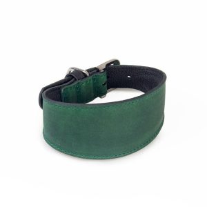 Das Lederband, Windhundhalsband Vancouver, weich und anschmiegsam, Echtleder aus Deutschland, Hunting green (35, 40, 45)