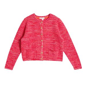 White Stuff – Strickjacke „BELLE“, brt pink, Bio-Baumwolle