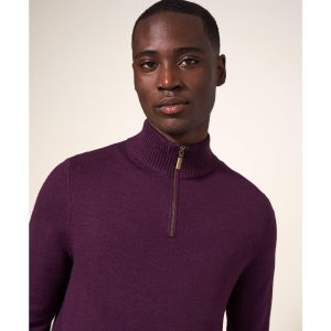 White Stuff – Pullover „NEWPORT“, berry, Merinowolle