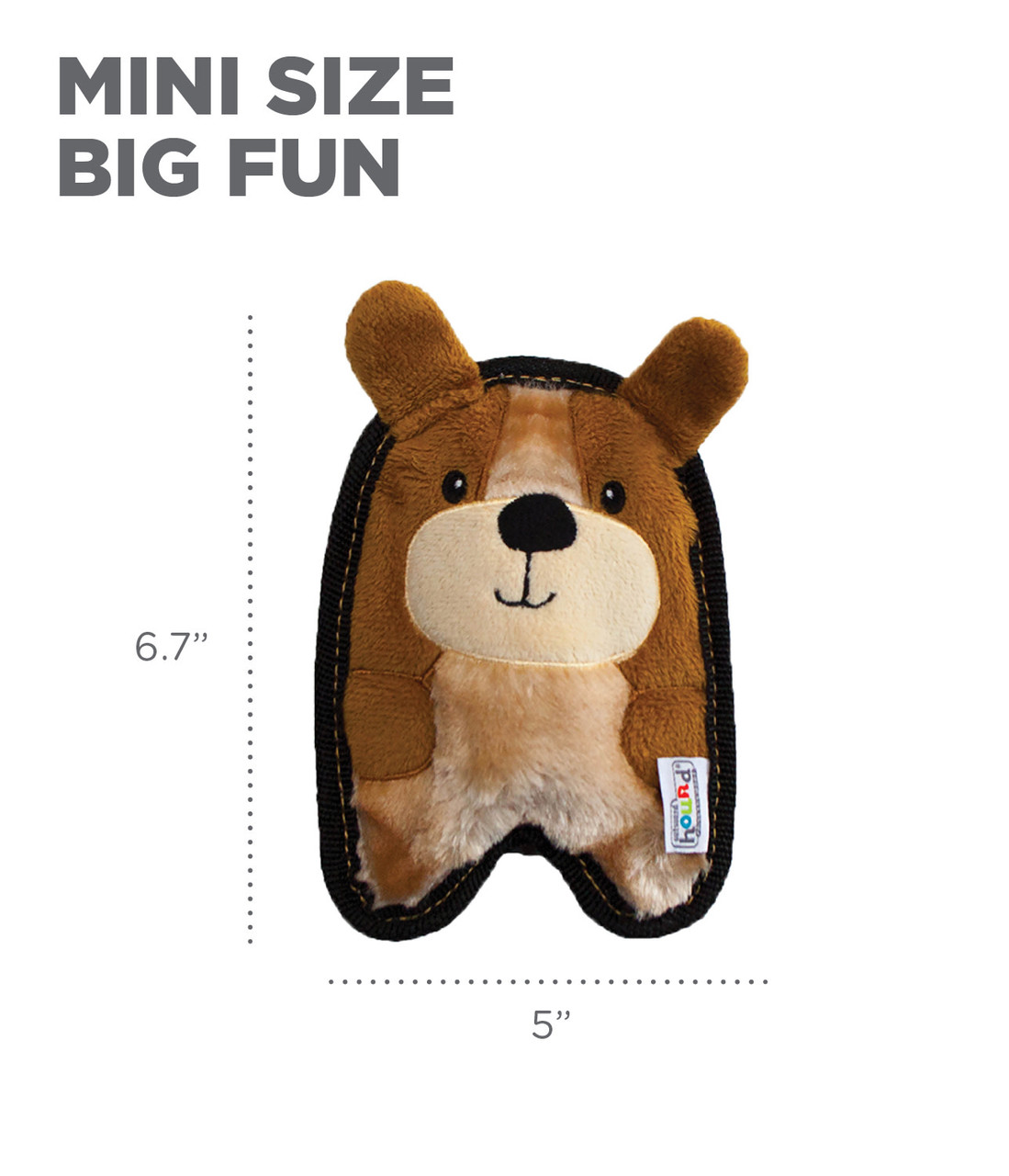 Outward Hound Durablez Mini plush toy, Dura-Tuff, doppelte Nähte, ohne Füllung, 17cm (puppy) – Bild 8